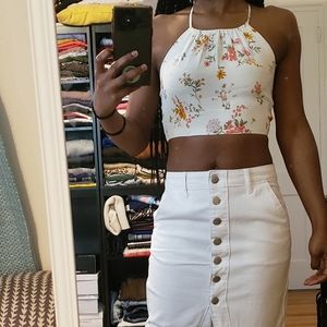 Open back strappy cropped top